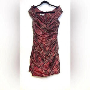 Rickie Freeman for Teri Jon Floral Jacquard Formal Cocktail Dress - Iridescent